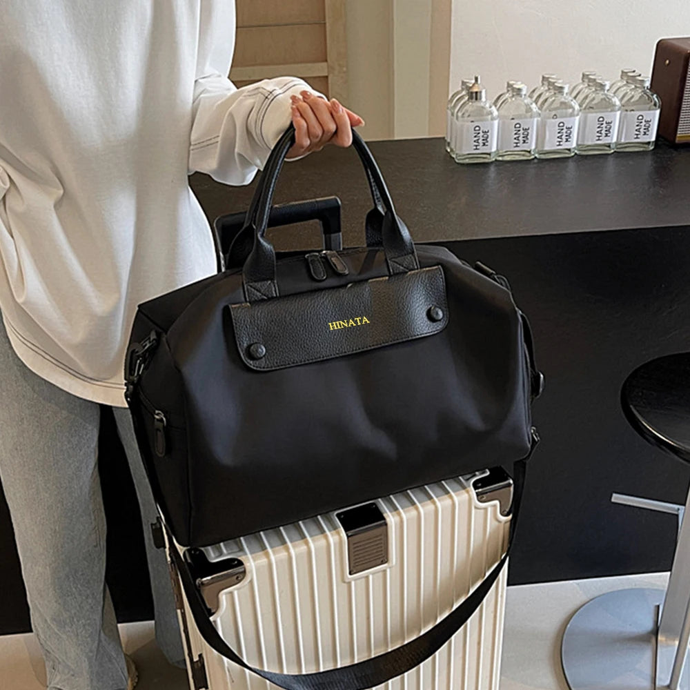 Travel Duffle Large Capacity Handbag Custom Name Canvas Business Trip Storage Bag Personalized Crossbody Bag Luggage Tote Bag