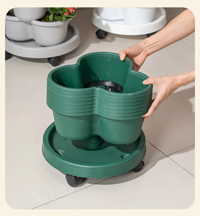 5-Pack Contemporary Stackable Self-Watering Planters