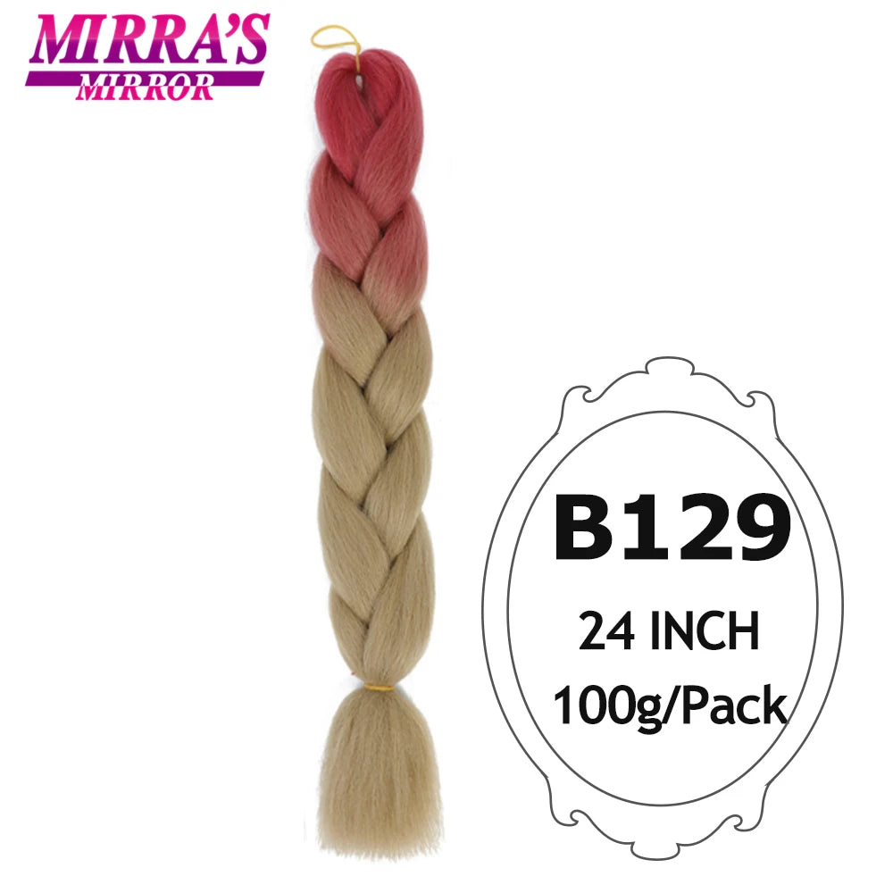 Colorful Jumbo Braiding Hair Extensions For Box Braids Synthetic Hair for Afro Braids Ombre Jumbo Braid Hair DIY Crochet Braid