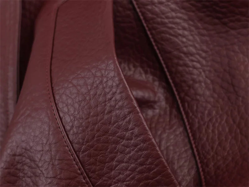 Women's Jacket Fall 2025 New Black Long Sleeve Pebble Faux Leather Jacket Motorcycle Style Personality Fashion