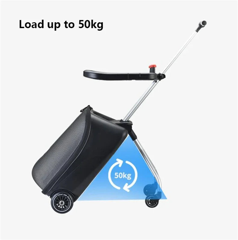 Formsio Kids Scooter Suitcase Lazy Carry On Rolling Luggage Box Sitting Trolley Bag For Baby