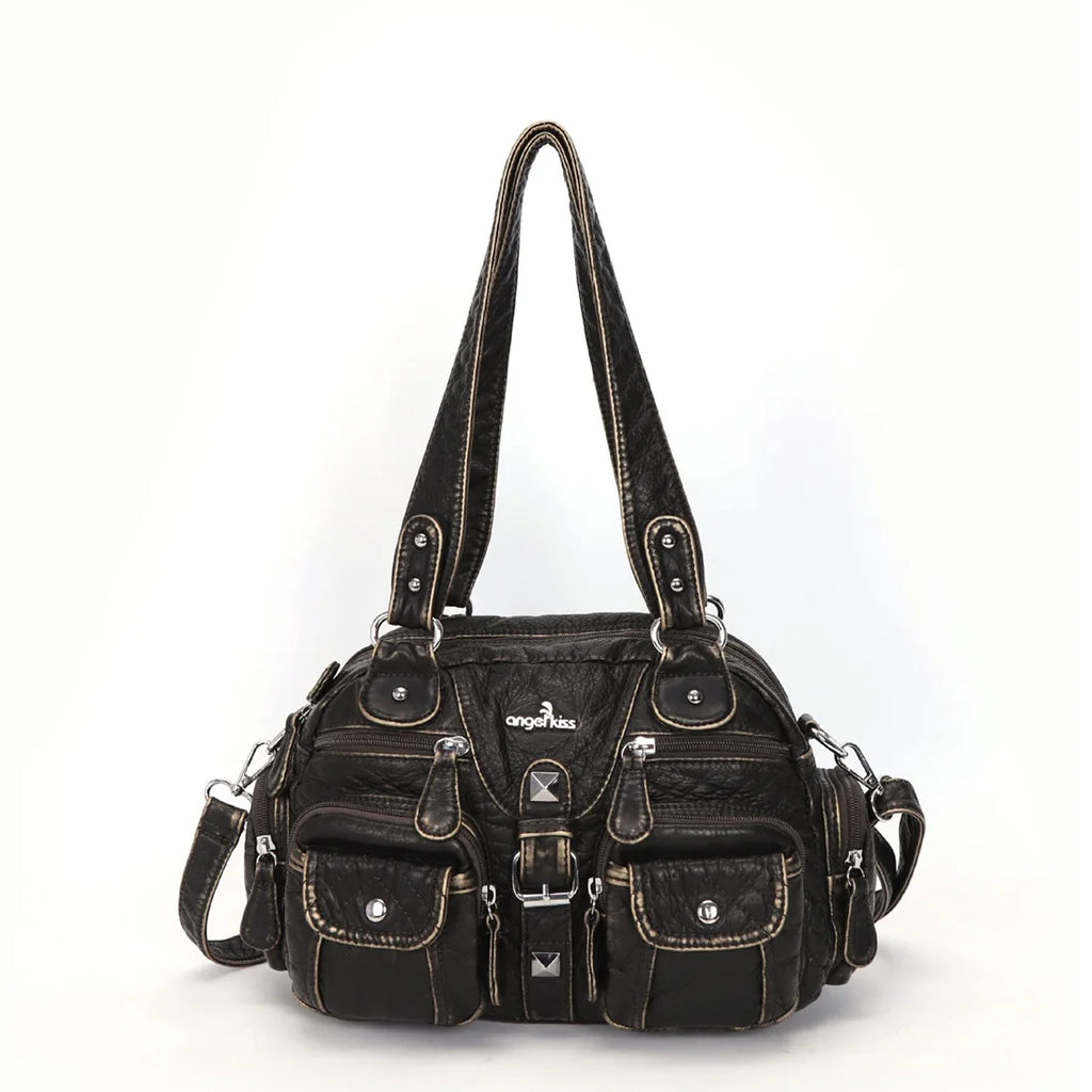 Angel kiss Women Handbags Satchel Top-handle Handbag PU Shoulder Bag Dumpling Pack Give Gifts Shoulder Bags Phone Money Pack