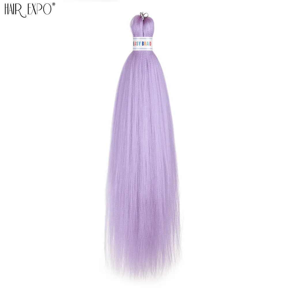26Inch Easy Braids Hair Synthetic Colourful Pre Stretched Braiding Hair Extensions Jumbo Braids Ombre Yaki Long Straight Hair