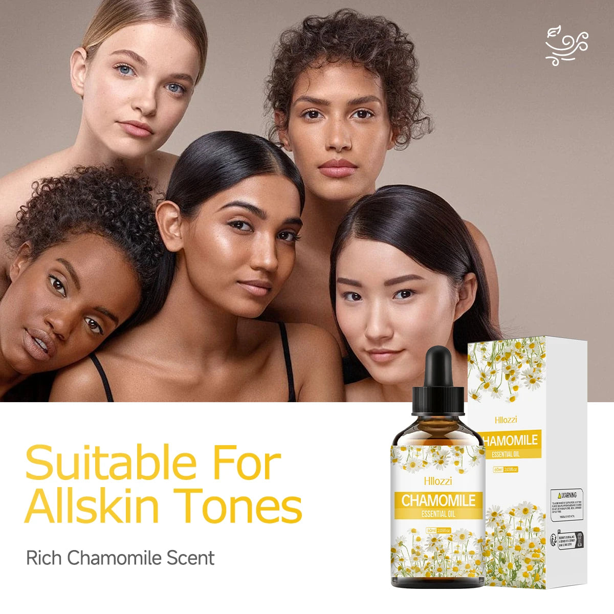 NIVAVIN 30ml/60ml chamomile plant extract facial skin care essential oil, rich and lasting fragrance, body care moisturizing