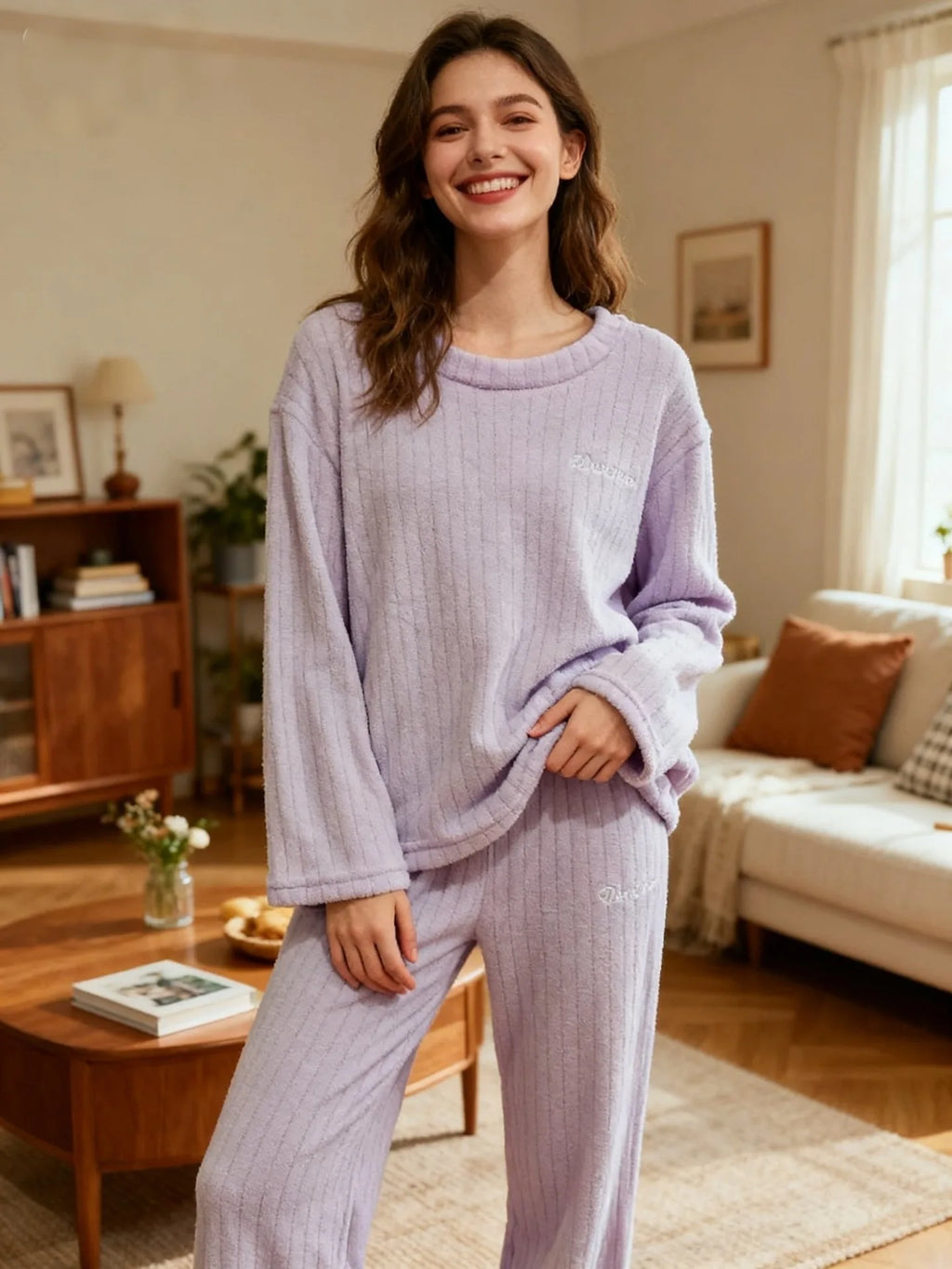 Pyjamas Women Winter Woman Pajamas Warm Women's Pajamas With Pants Pyjama Femme Ensemble Fleece-lined Set Loungewear Sets Woman