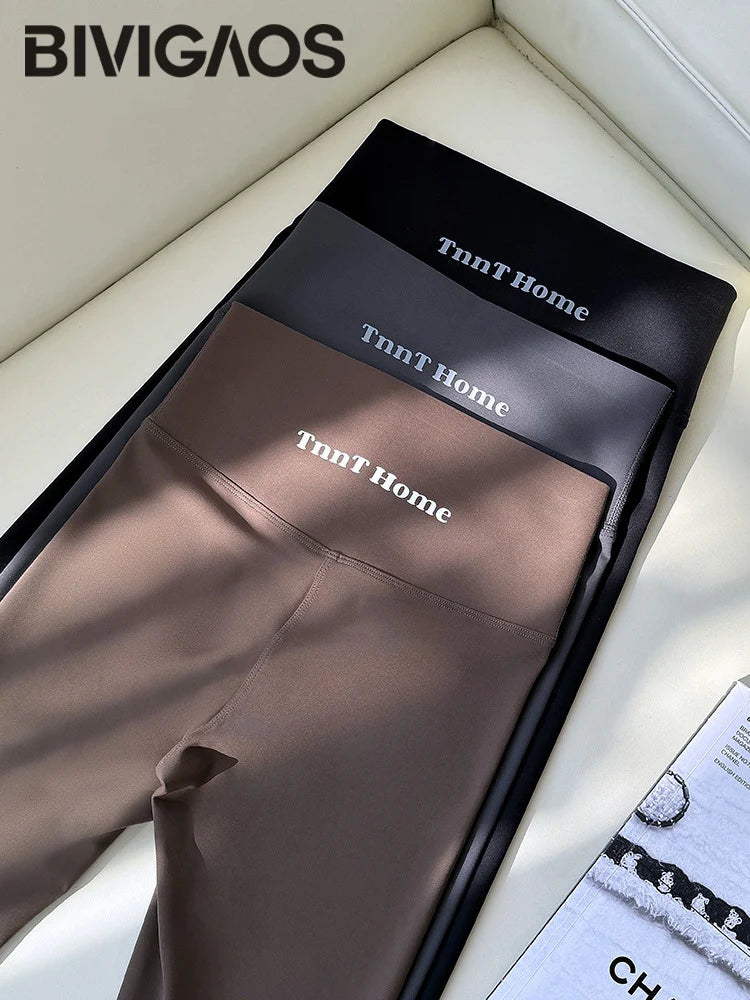 BIVIGAOS Nude-Feel Seamless Sharkskin Leggings