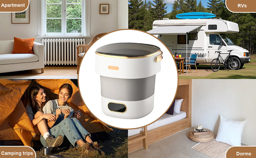 12L/13L Portable Folding Washing Machine With Spin Dry & Blue Light 3 Modes Quiet Compact Washer For RV Dorm Camping Travel