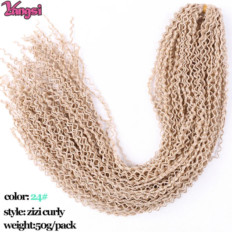 Full Star Curly ZIZI Box Braids 22" Crochet Braids Synthetic Hair Extensions Long Green Blue Pink Red Pre-Looped Twisted Hair