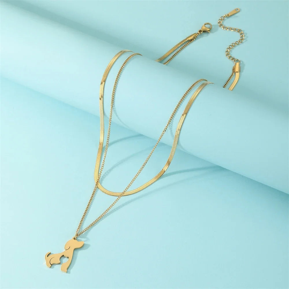 Skyrim Cat & Dog Pendant Necklace — Stainless Steel Animal Charm Jewelry