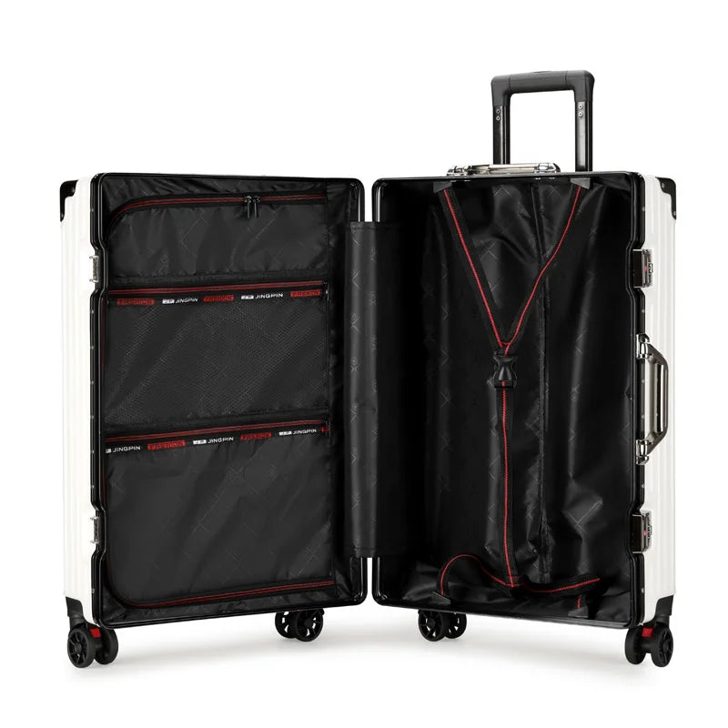 Luggage Suitcase Aluminum Frame 20 Trolley Case Universal Wheels 24 Female Male Students 26 Durable Password 28inch Leather Case