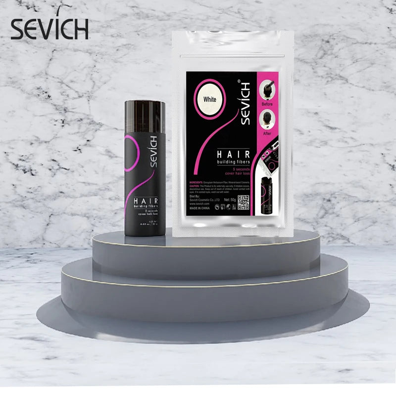 Sevich 10 Colors Hair Fiber 50g Hair Building Fiber Powder Keratin Instant Hair Growth Fiber Refill Hair Loss Hair Care Product