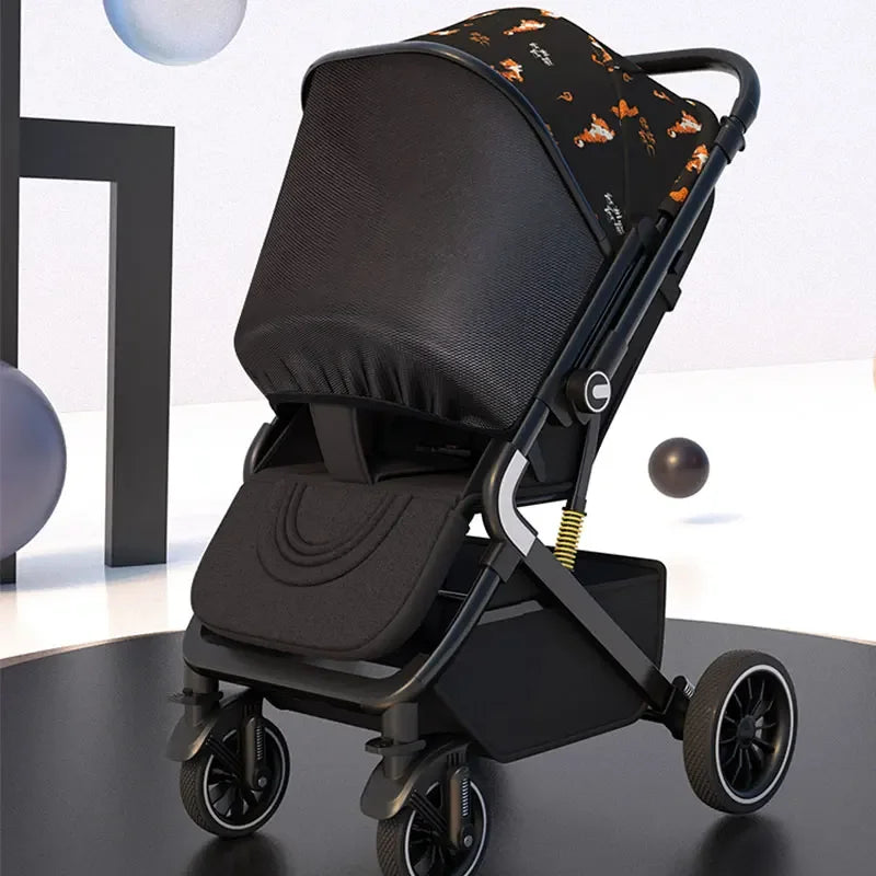 Ultra-Light Baby Stroller Bidirectional Implementation Can Sit and Lie One Button Close High Landscape Newborn Umbrella Car