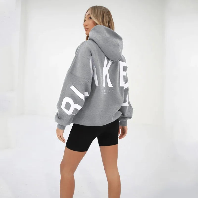 Women’s Printed Pullover Hoodie – Cozy Long Sleeve Sweatshirt