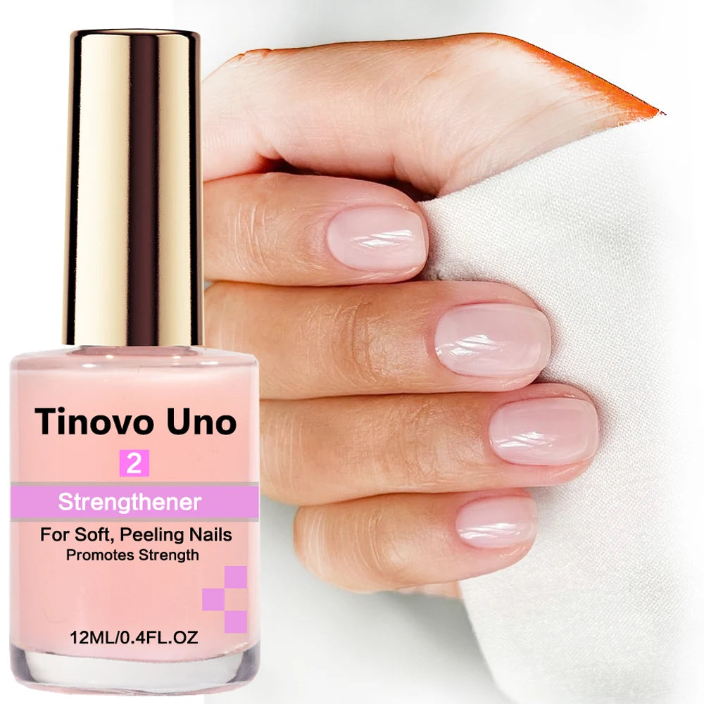 Tinovo Uno Nail Polish Metallic Rose Gold Nail Strengthener Fast Drying Mirror Normal Nails Lacquer Varnish for Manicure Nailart