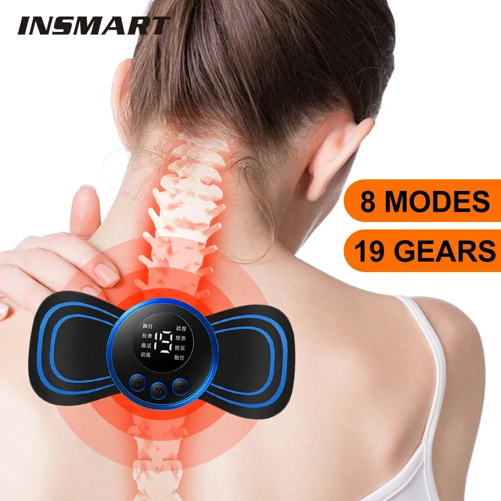 INSMART Mini EMS Neck Massager Patch (8 Modes, 19 Levels)