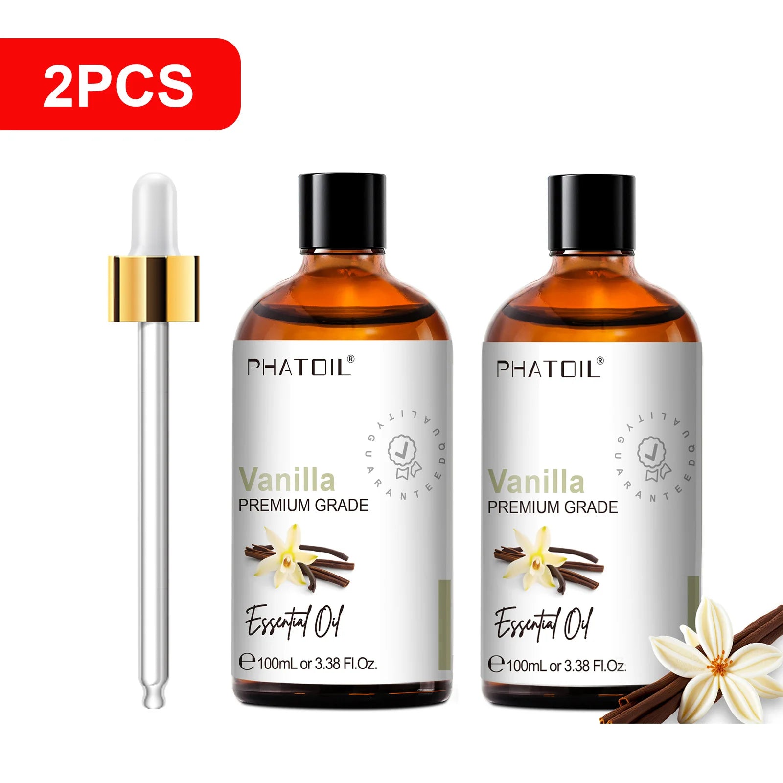 PHATOIL 100ml Pure Essential Oil For Skin Eucalyptus Peppermint Vanilla Tea tree Ylang Ylang Bergamot Aromatherapy Essential Oil