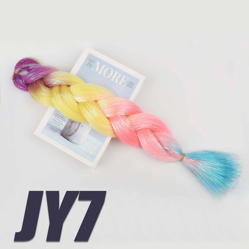 Purple Braiding Hair Pre Stretched Synthetic Kanekalon Crochet Hair Jumbo Braids Extensions Hair Accessories For Girls Braids