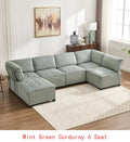 Modular Sectional Sofa U-Shaped Couch with Reversible Chaise, 6-Seat Convertible Design for Living Room