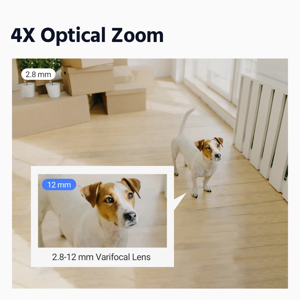 ANNKE Smartest 4MP Super HD PTZ Camera Security POE Camera 4X Optical Zoom Surveillance IP Camera With AI Detection Audio Record