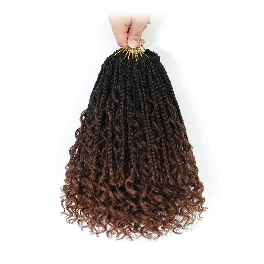 Synthetic Goddess Box Braids Crochet Hair For Black Women Box Braids with Curly Ends