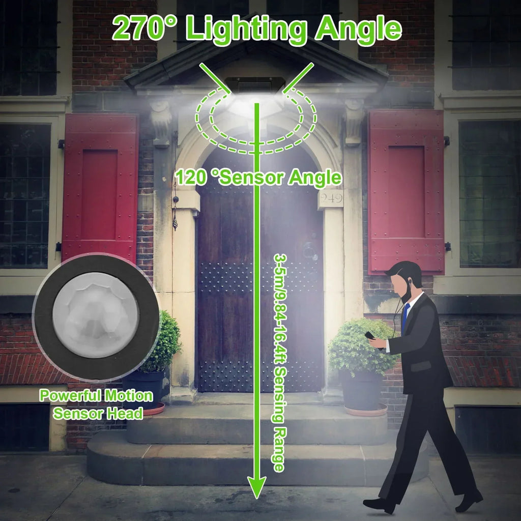 ESMARTER 100-LED Solar Motion Sensor Light (IP65, 270° Wide Beam)