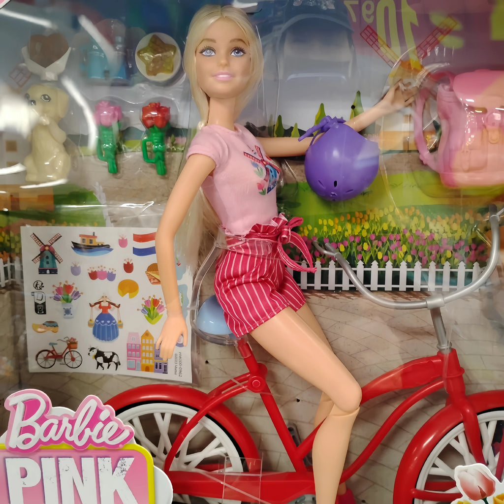 Original Barbie Afternoon Cycling Set | Fashion Doll & Bike Dress-Up Play Scene Toy