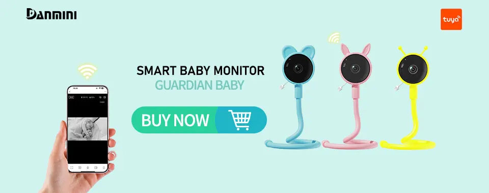 DANMINI 5 "tuya baby monitor 2K high definition WiFi remote mobile APP control up, down, left and right rotation gimbal camera