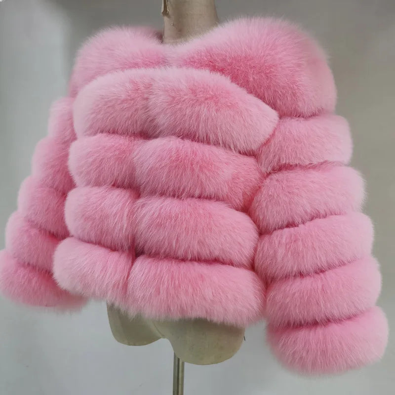 2025 MAOMAOKONG Natural Real Fox Fur Coat Women's Jackets Winter Furry Vest Luxury Beige Khaki Short Leather Female Clothing