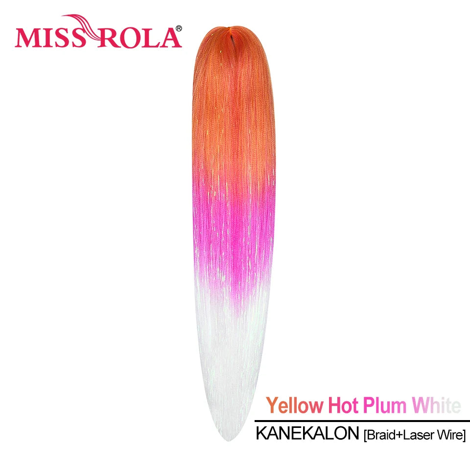 Miss Rola Synthetic 22 Inch 60G Kanekalon Hair Tinsel Wire Jumbo Braid Yaki Straight Hair Extension Twist Braid Bulk Wholesale