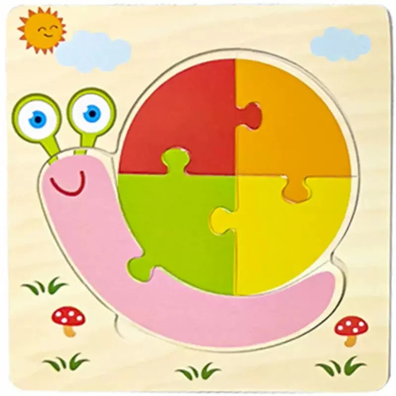 Wooden 3D Puzzles Tangram Shapes Learning Educational Cartoon Animal Intelligence Jigsaw Toys For Children Gift