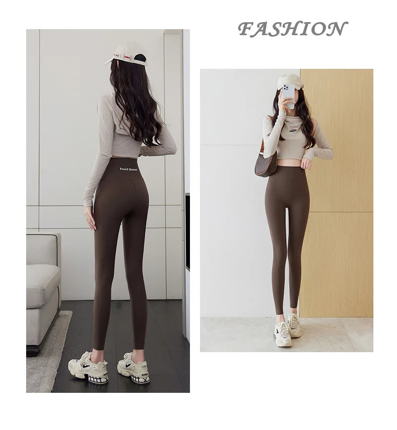 BIVIGAOS Nude-Feel Seamless Sharkskin Leggings