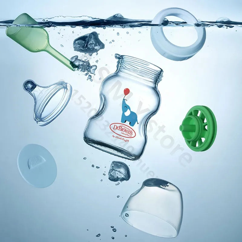 Dr. Brown’s Newborn Wide-Neck Glass Bottle – Anti-Colic Vent, Air–Liquid Separation (150 mL / 270 mL)