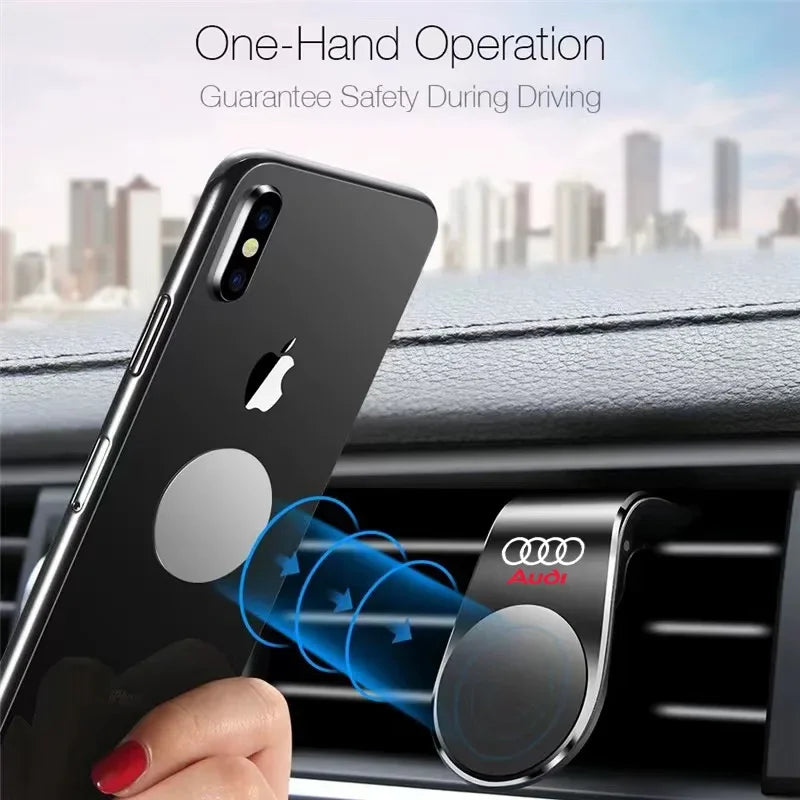 Magnetic Car Phone Holder Metal Stand Accessories For Audi Sline RS A3 A4 A6 A5 Q5 A1 Q7 Q3 Q2 Q8 A7 A8 TT S1 SQ5 RSQ3 RSQ8