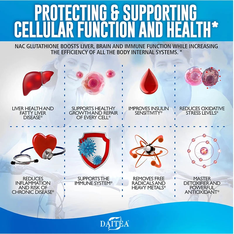 Taoters Daitea™ Glutathione Collagen + NAC — Immune & Respiratory Support (120 Capsules)