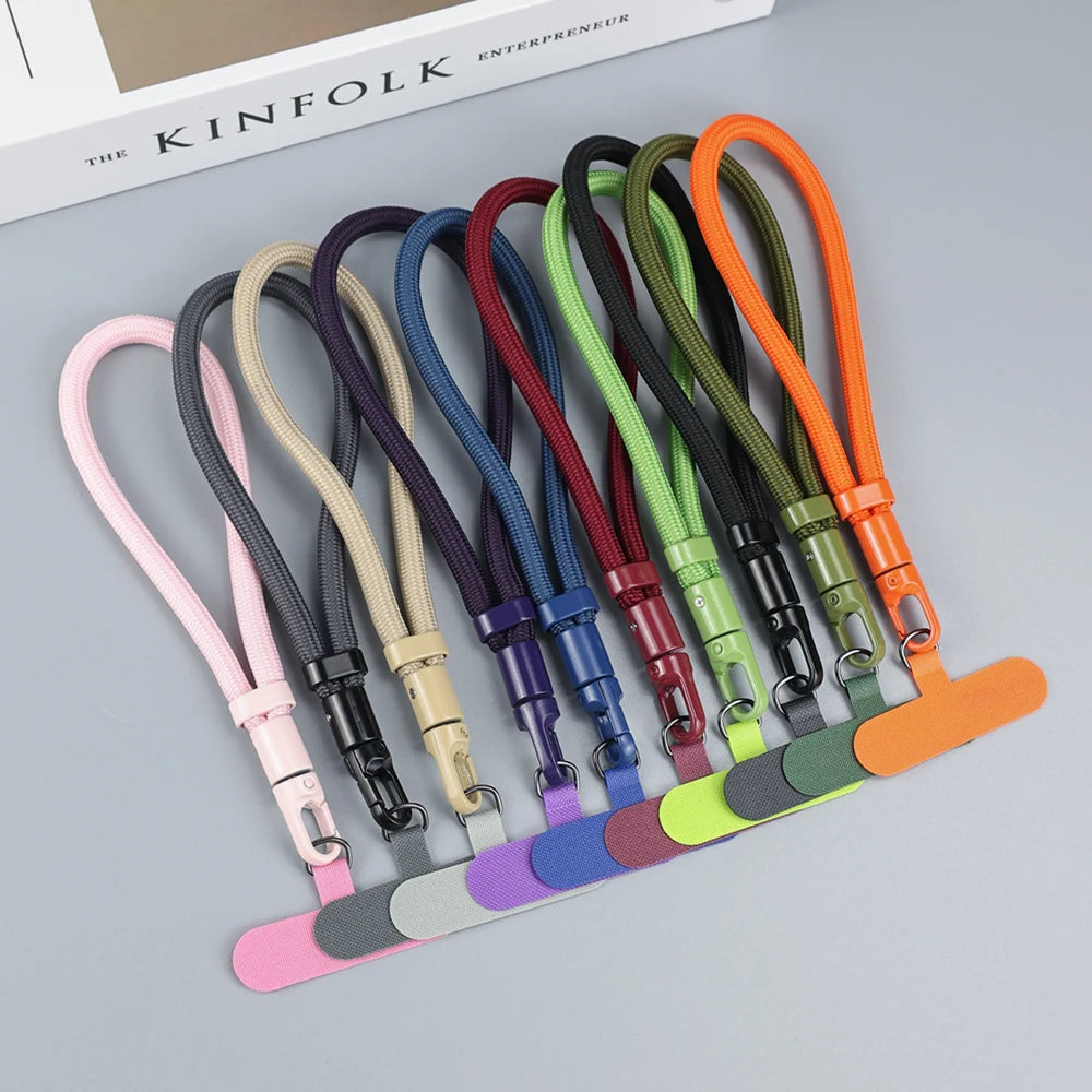 Universal Adjustable Mobile Phone Lanyard Short Wrist Strap with Self-locking Anti-drop Design Durable Polyester Phone Strap