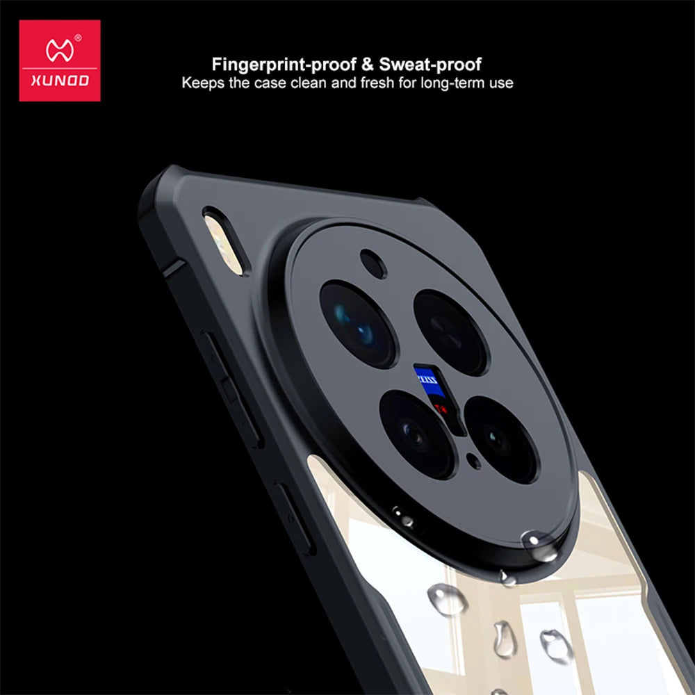 Xundd For VIVO X300 X300 Pro Ultra Case,Airbag Anti-drop Shell Acrylic+TPU Back Stripes Transparent Cover With Magnetic Stand