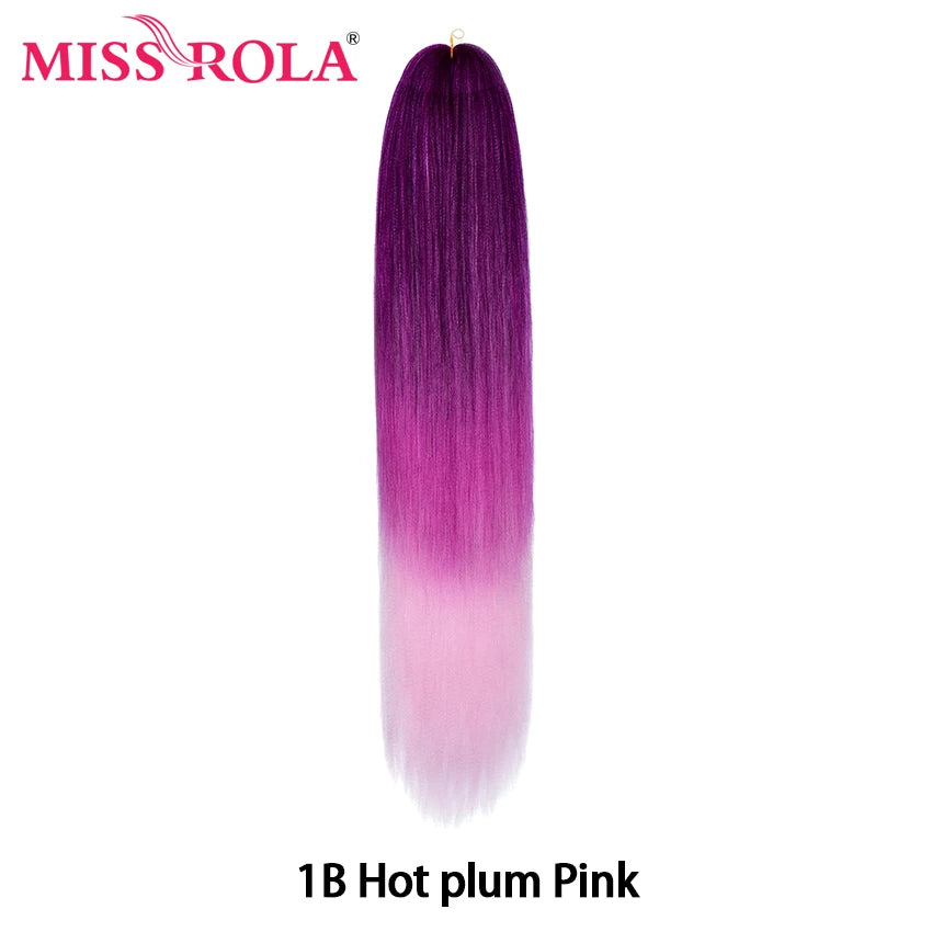 MISS ROLA Synthetic Kanekalon Hair Jumbo Braids 24 Inches100g Yaki Straight Hair Extension Pre Stretched Blonde Pink Wholesale