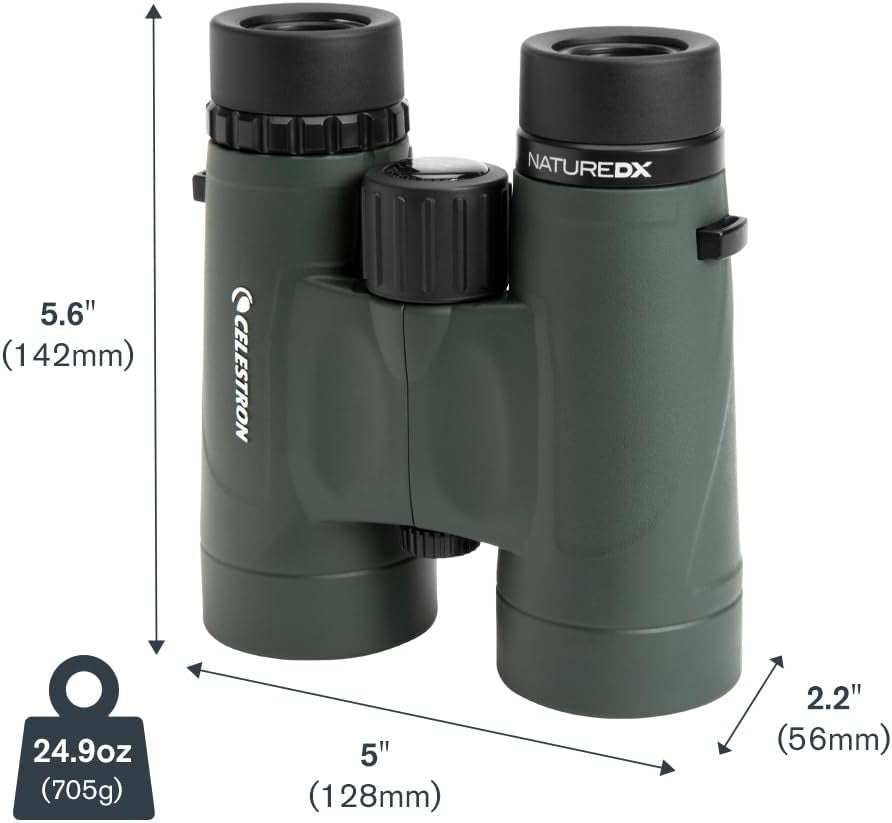 - Nature DX 8X42 Binoculars – Ideal for Birding and Outdoors – 42Mm Objective Lenses – Wide 7.4° Field of View – Bak-4 Prisms – Fully Multi-Coated – Waterproof and Fogproof