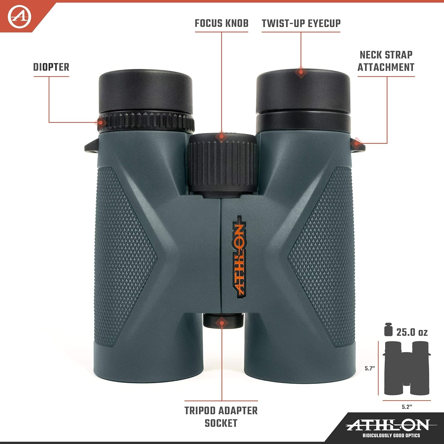8X42 Midas UHD Gray Binoculars with ED Glass for Adults and Kids, High-Powered Binoculars for Hunting, Birdwatching, and More