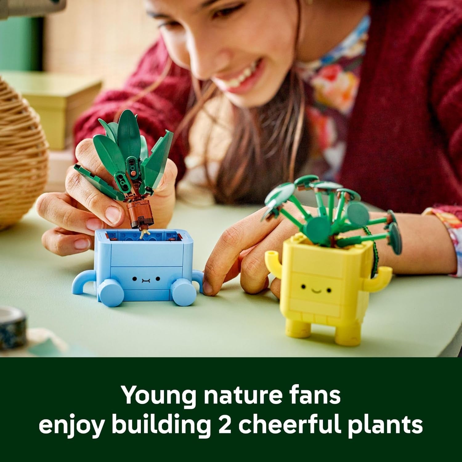 Botanicals Happy Plants Building Toys - Bedroom or Dorm Room Decor for Girls, Boys, & Adults, Desk or Shelf Display - Stocking Stuffers & Gift for Christmas - 10349