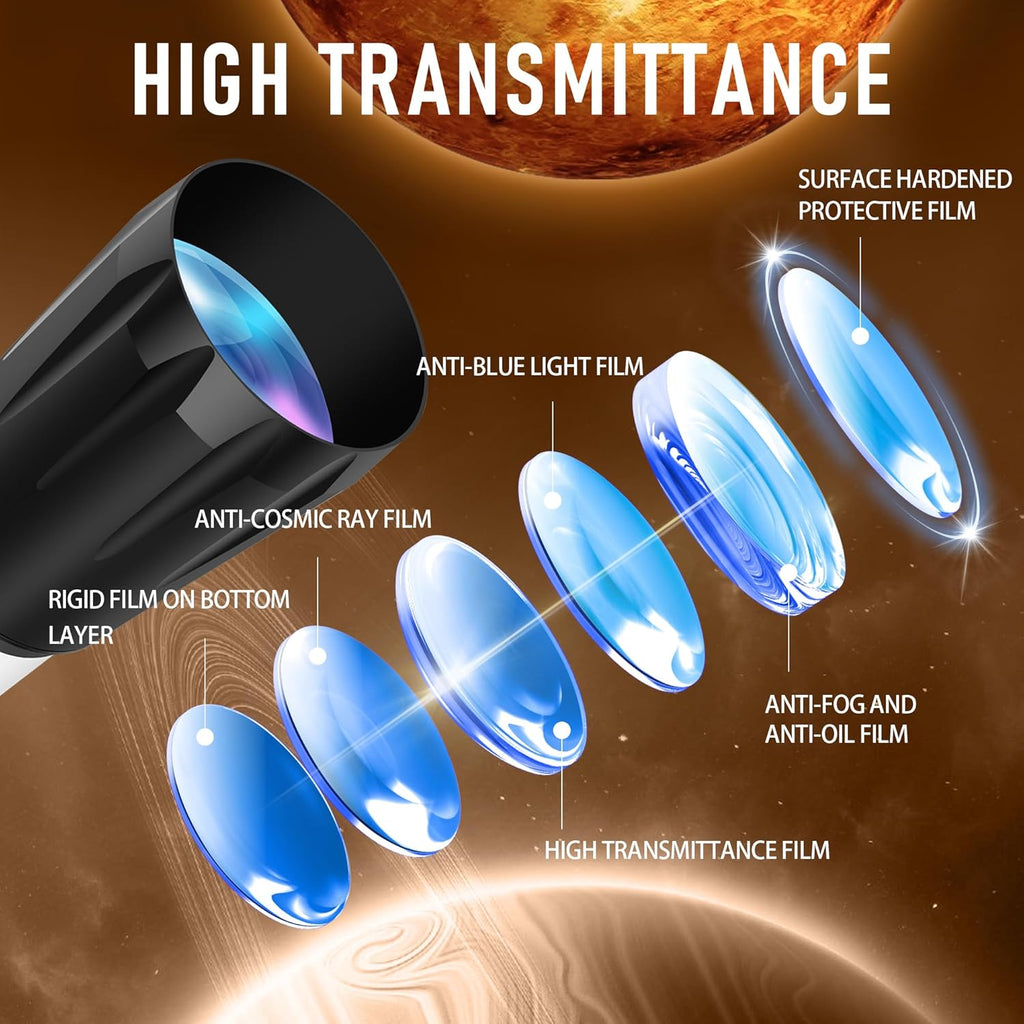 Telescope,90Mm Aperture 800Mm Telescopes for Adults Astronomy,Portable Professional Refractor Telescope for Beginners,With Stainless Tripod & Phone Adapter,Carry Bag