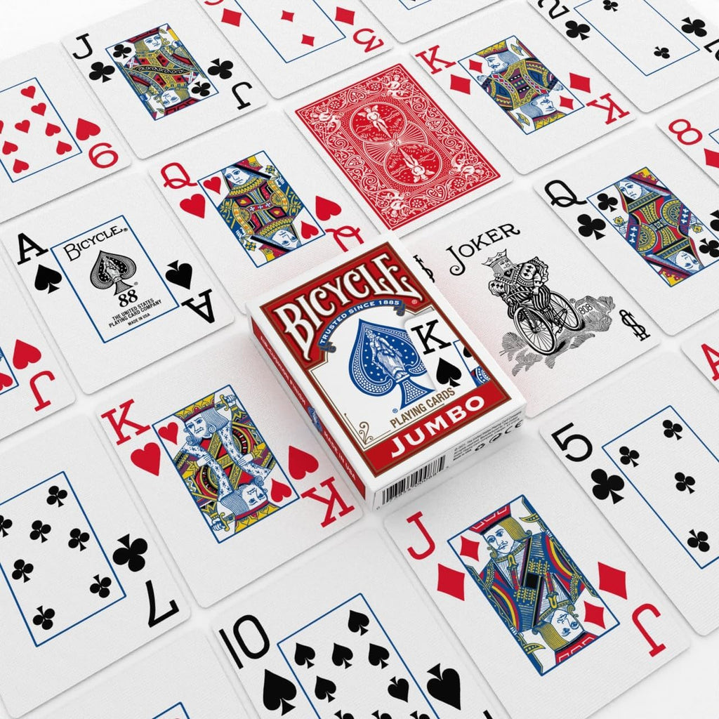 Jumbo Index Playing Cards , 2 Pack Large Print Poker Size Deck of Cards for Easy Reading, Family Card Games, and Casino Play