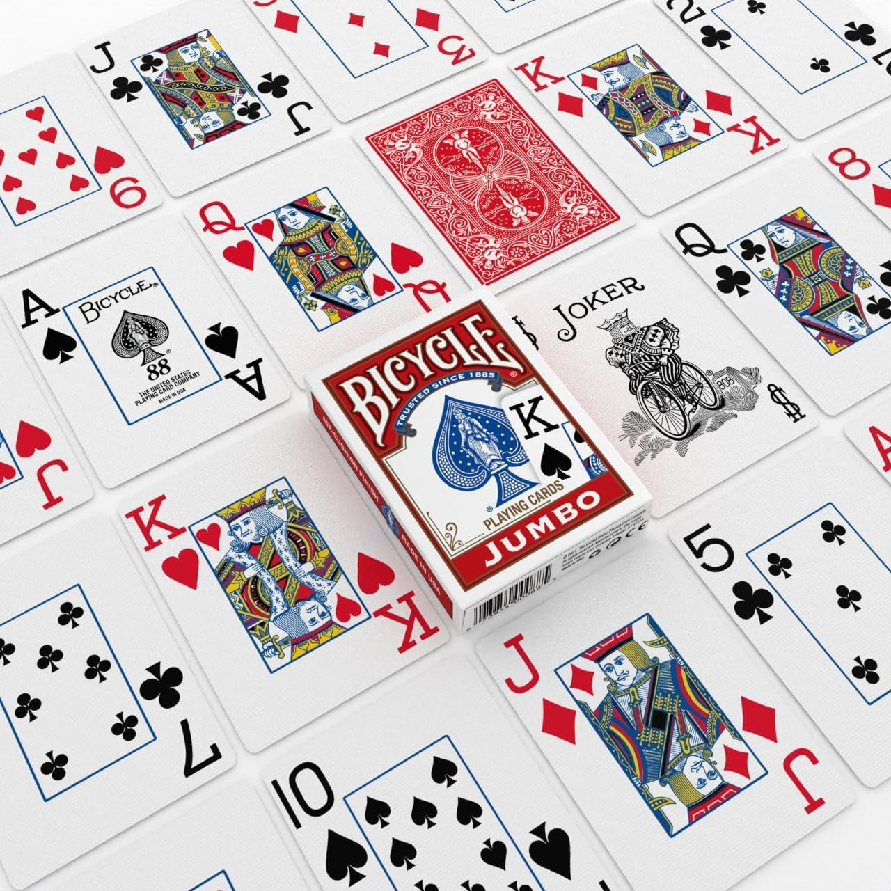 Jumbo Index Playing Cards , 2 Pack Large Print Poker Size Deck of Cards for Easy Reading, Family Card Games, and Casino Play