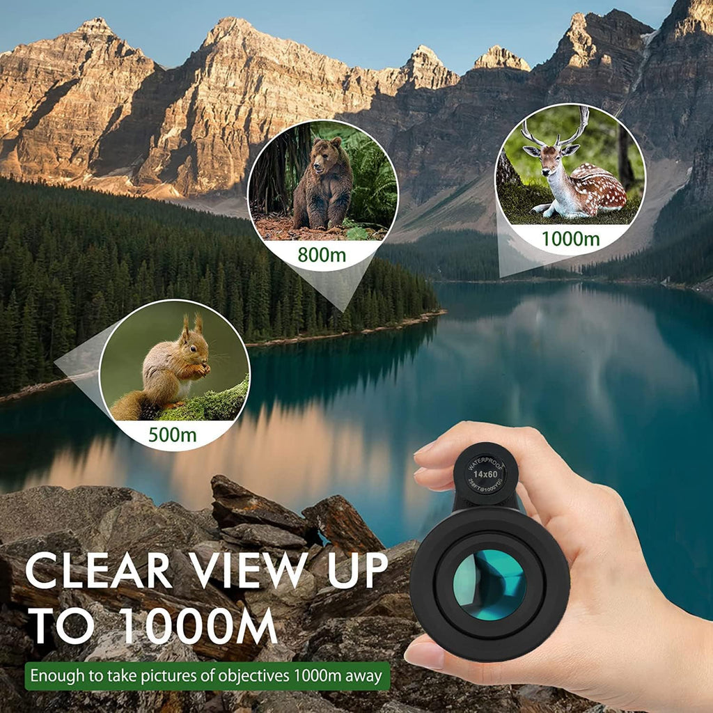 Birthday Gifts for Men Dad Husband Him, 12X60 Monocular Telescope with Smartphone Holder & Upgraded Tripod, High Powered SMC & BAK4 Scope, Gifts for Christmas, Outdoors Hiking Gifts