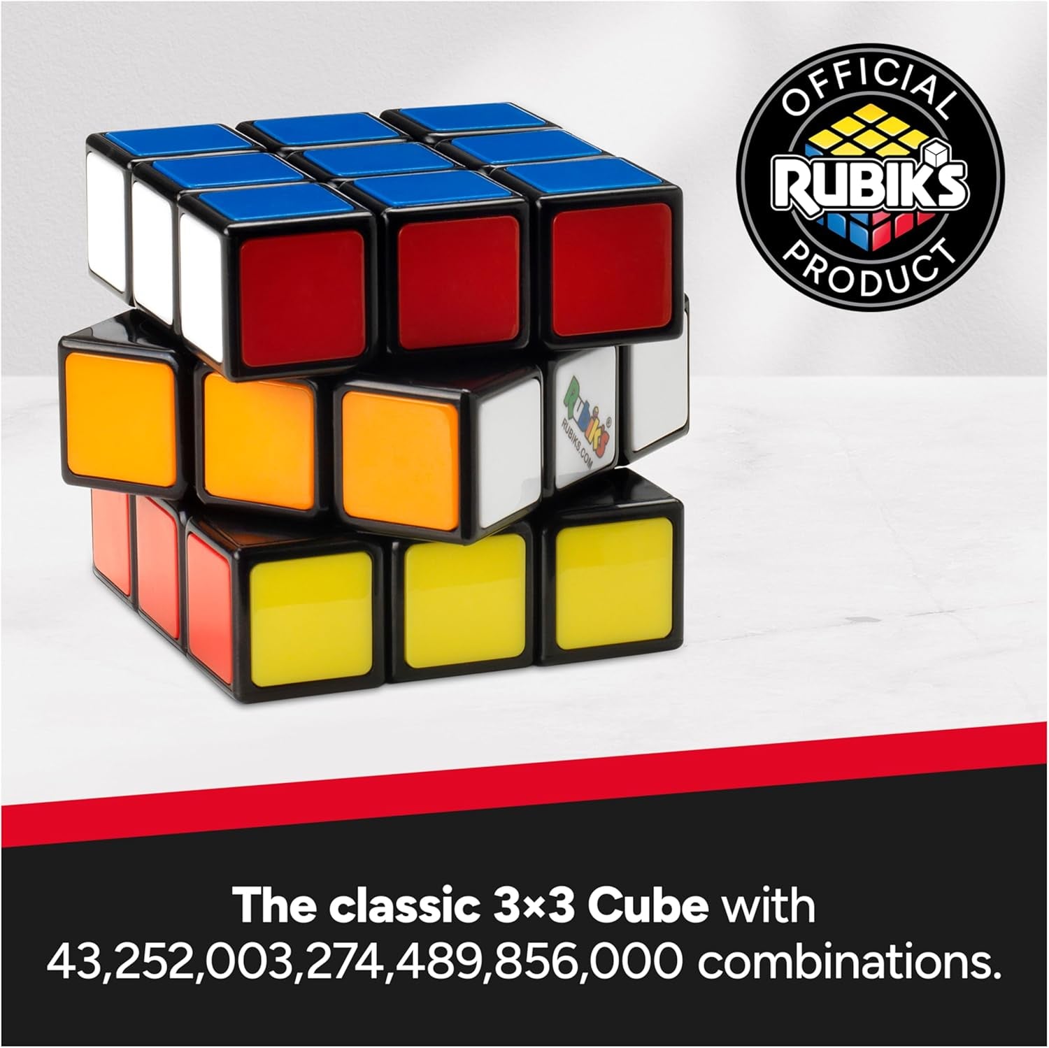 Cube, the Original 3X3 Cube, Problem-Solving Brain Teaser, Color-Matching Puzzle, Fidget Toy, Sensory Puzzle, Stocking Stuffers for Ages 8 & Up