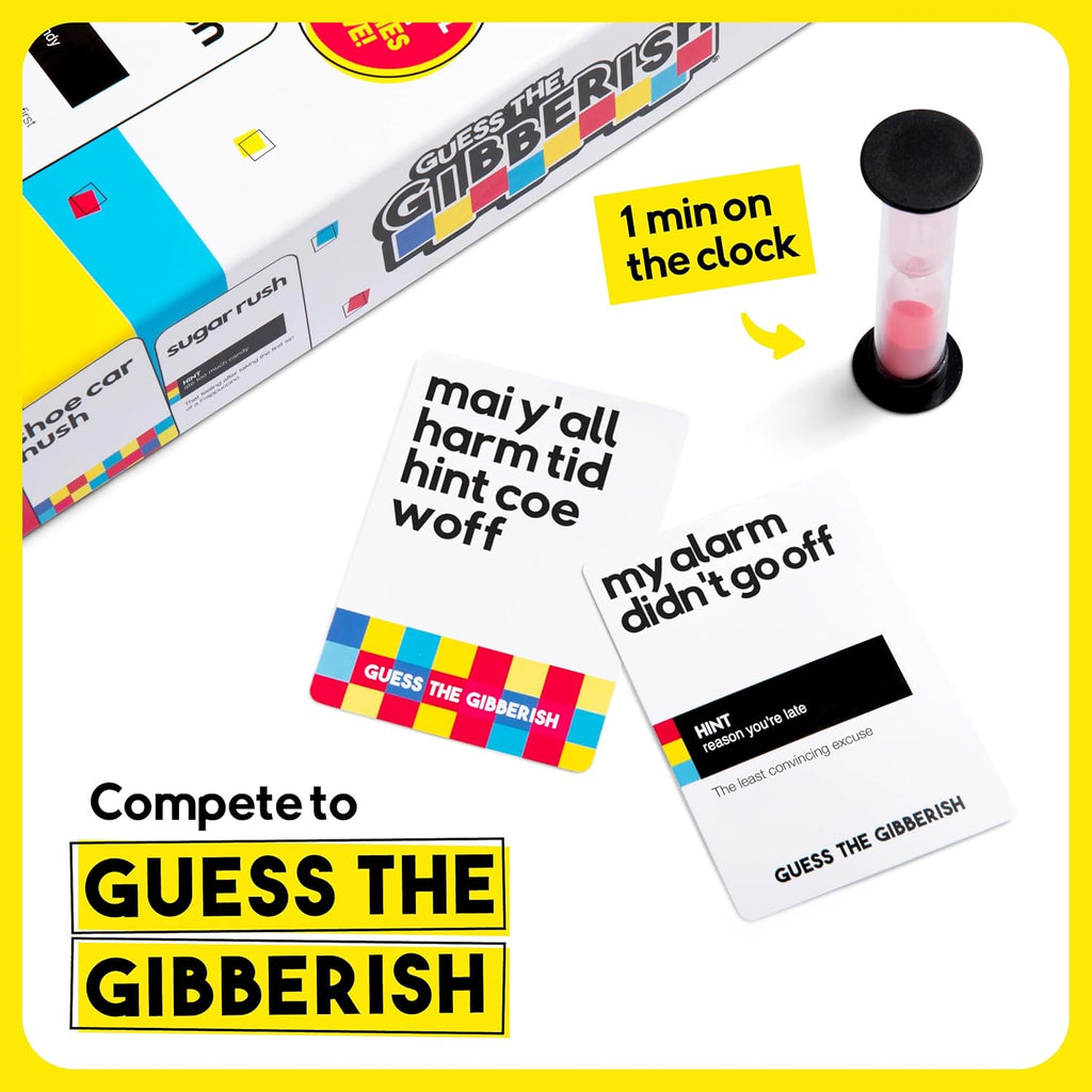Guess the Gibberish Card Game for Families by Relatable, from the Creators of Incohereant, Fun Kids Games for Kids 12+ Includes 400 Cards & Sand Timer, Perfect Stocking Stuffers, & Christmas Games