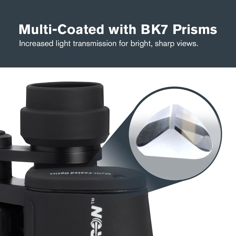 - Cometron 7X50 Astronomy Binoculars – Entry-Level for Stargazing and Comet Watching – Large 50Mm Objective Lenses – Wide 6.6° Field of View – Multi-Coated Optics