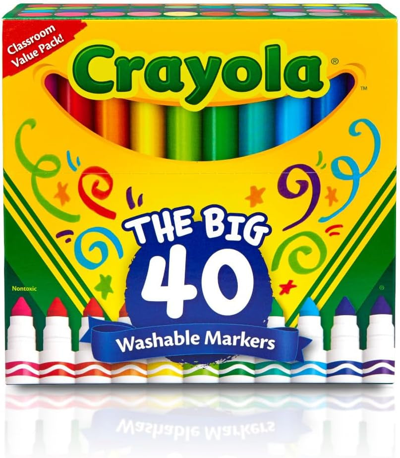 Ultra Clean Washable Markers (40Ct), Colored Markers for Kids, Coloring Book Marker Set, Stocking Stuffers for Kids, Christmas & Holiday Gifts, Ages 3+