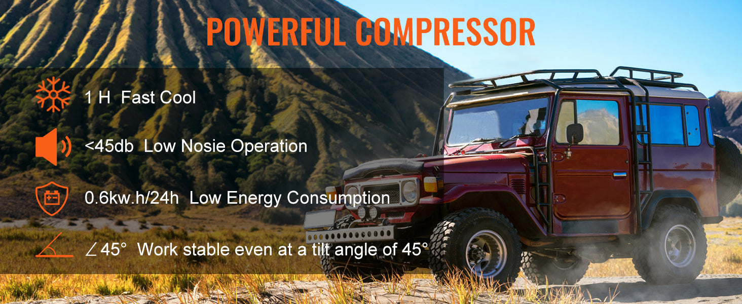 SucceBuy 35L/45L/55L Portable Foldable Handle Car Refrigerator with Wheel Compressor Freezer for Camping Picnics Car Home Traval