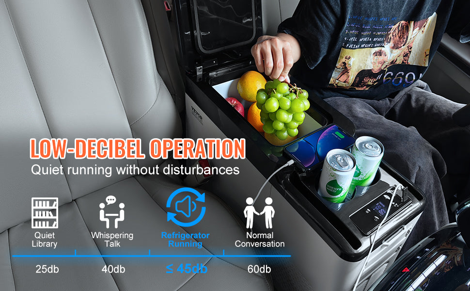 SucceBuy 15L Car RefrigeratorCar Armrest Refrigerator Fridge Single Zone Freezer -4℉-68℉ Adjustable Range 12/24V DC and Cooler